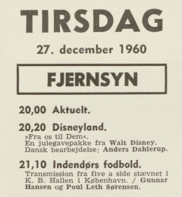 Disneys Juleshow Programoversigt 1960